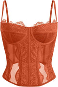 Corset Tops For Women Going Out Lace Mesh Crop - Flattering Date Night