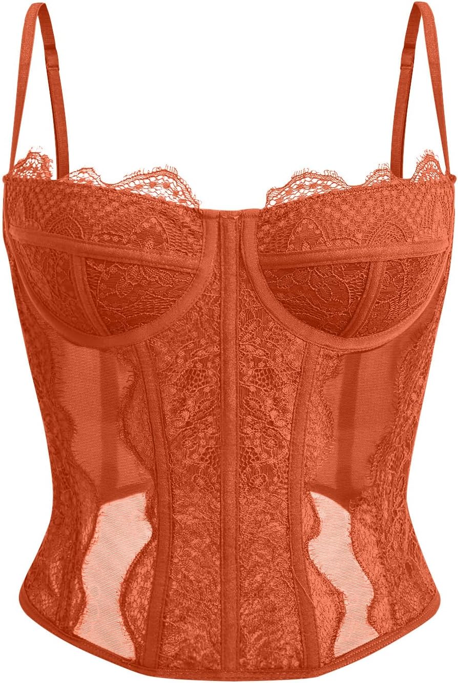 Dealmore Corset Tops For Women: Lace Mesh Date Night Fashion