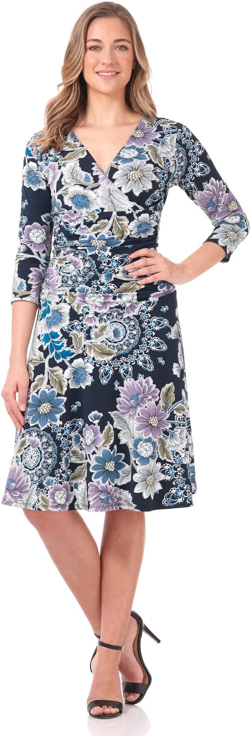 Rekucci Women's Slimming 3/4 Sleeve Fit-and-Flare Dress Review