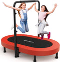 Foldable Mini Trampoline with Adjustable Handle - Safe Indoor Fun