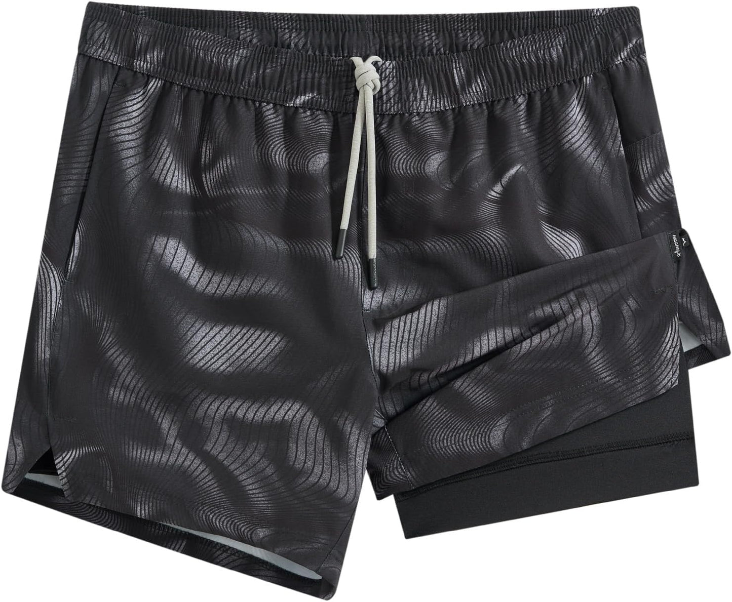 maamgic Mens 5in Gym Running Shorts - 2 in 1 Quick Dry Design