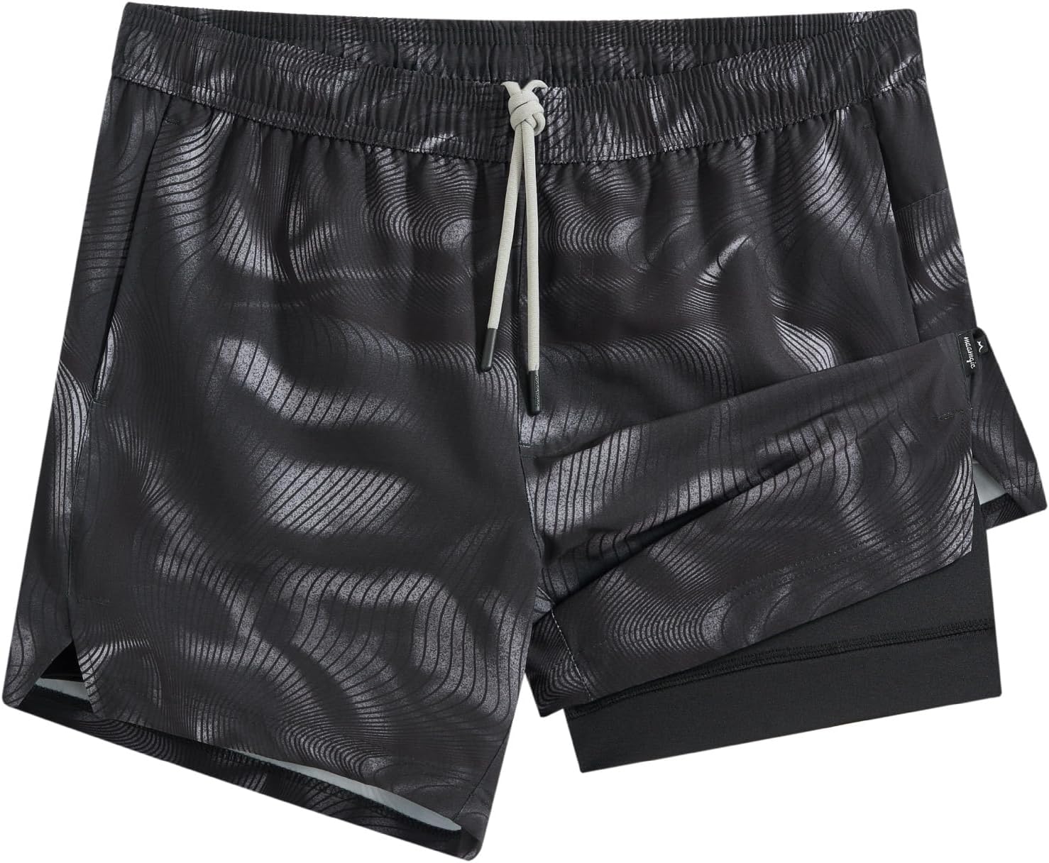 maamgic Mens 5in Gym Running Shorts - 2 in 1 Quick Dry Design