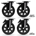 Caster Wheels Heavy Duty 6 in Casters Set of 4 - Silent, Locking