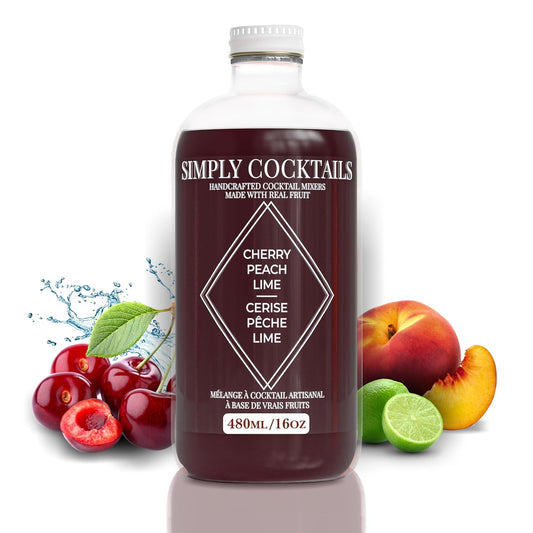 Natural Fruit Mixer for Craft Cocktails | Cherry Peach Lime | 16oz
