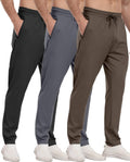3 Pack Mens Athletic Sweatpants with Zipper Pockets (Style TRGF)