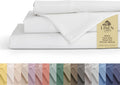 100% Cotton Percale Twin Sheets White - Deep Pocket 3-Piece Set