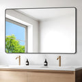 36in x 55in Matte Black Wall Mirror for Bathroom and Living Room