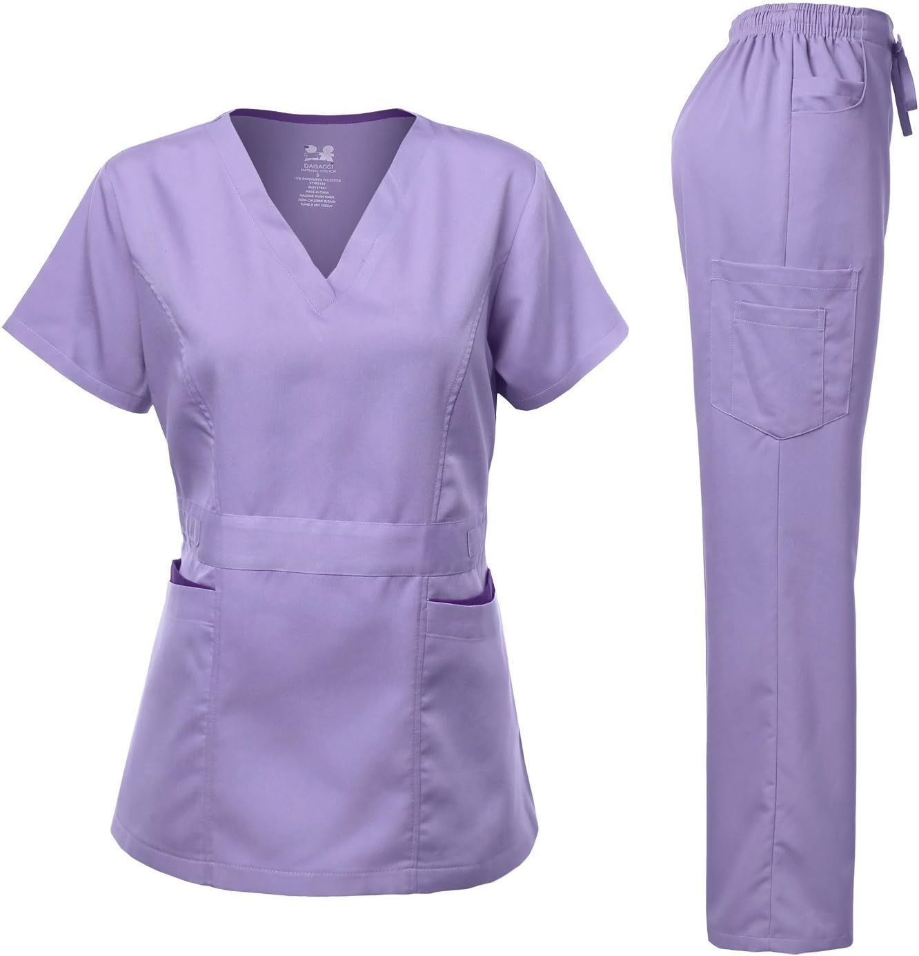 Ultra Soft Women's Scrubs Set with Contrast Pocket for Comfort
