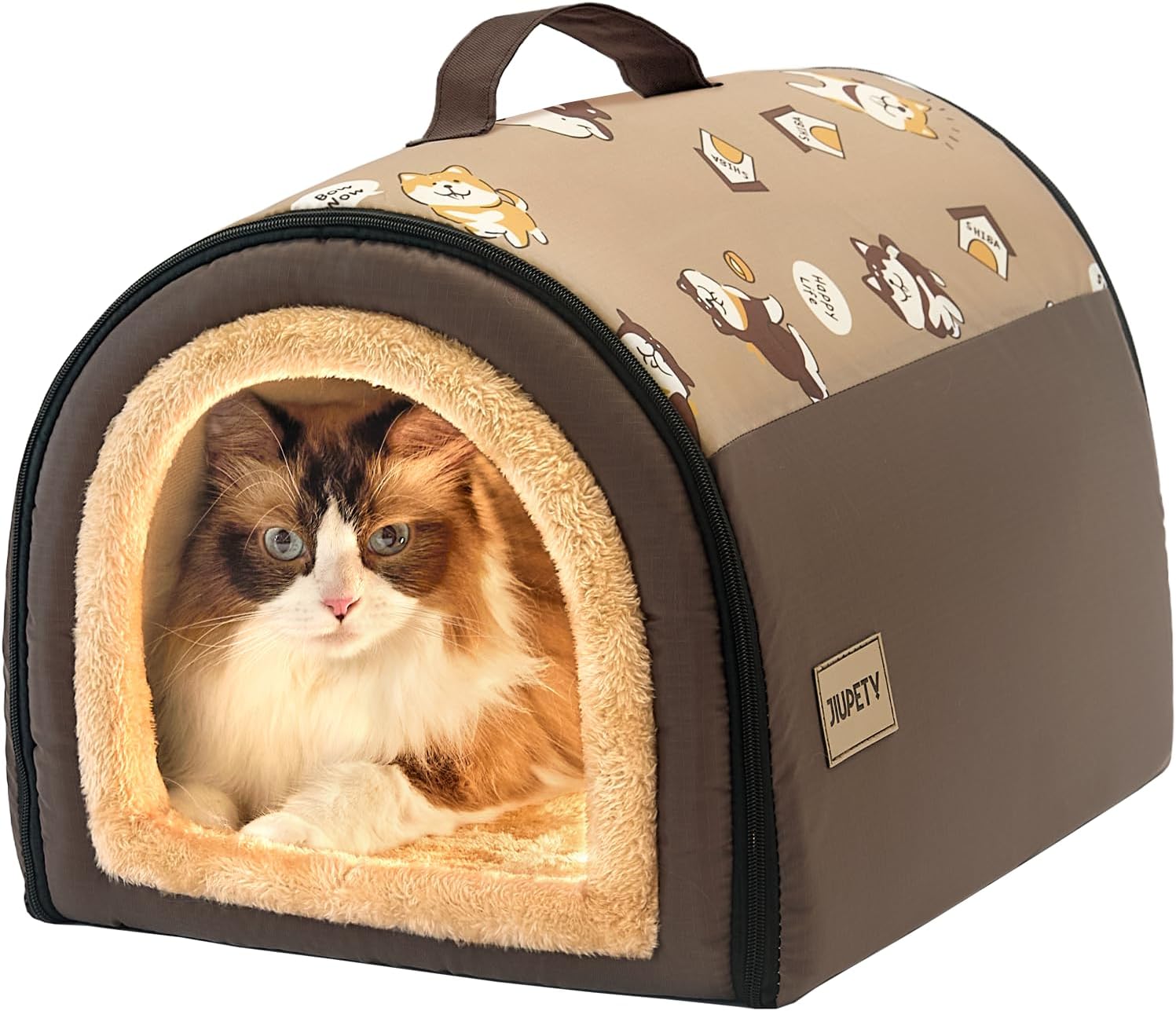 Jiupety Indoor Dog House Bed for Small Dogs and Cats, 2 in 1
