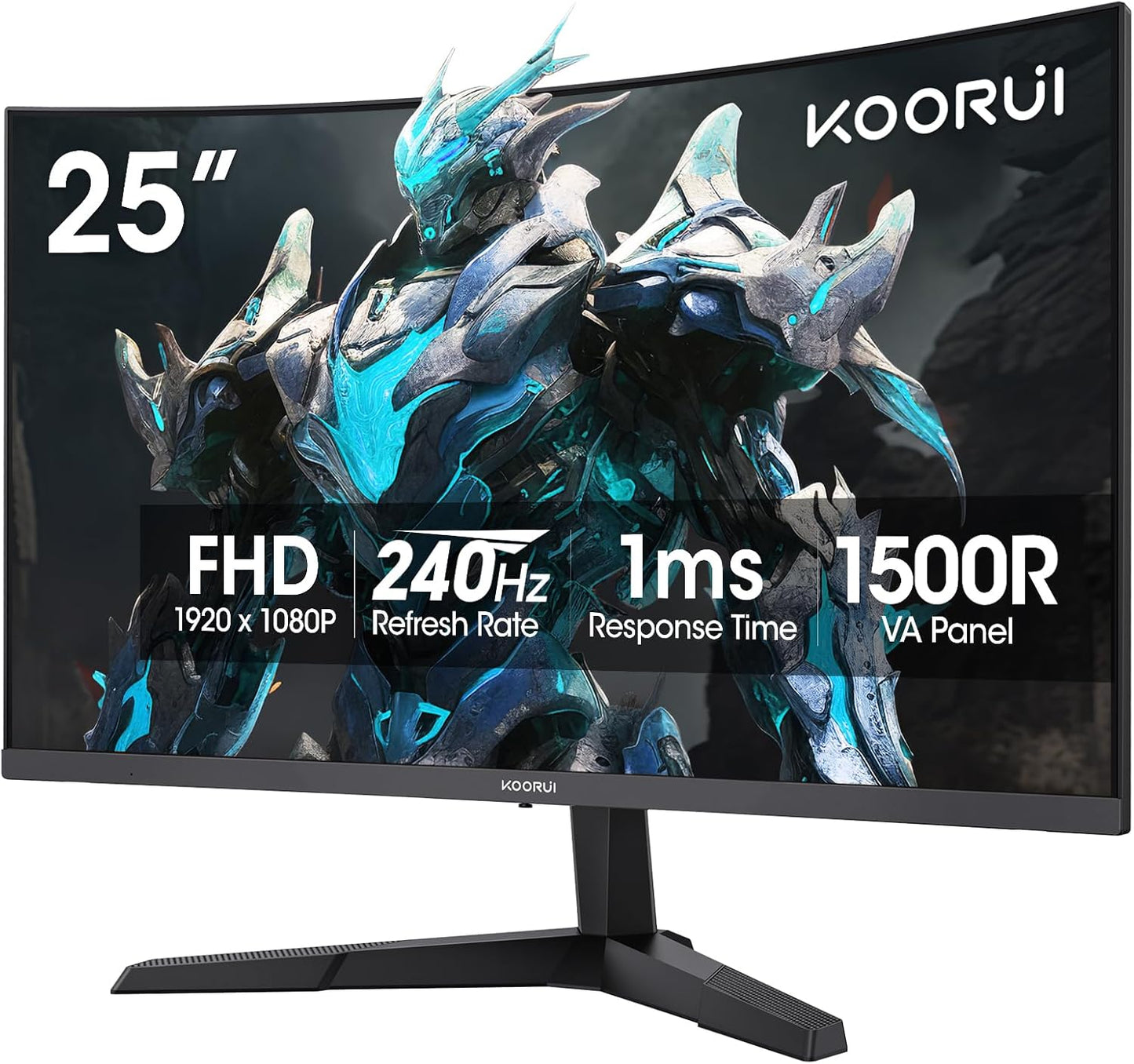 KOORUI 25 Inch Curved Gaming Monitor with 240Hz Refresh Rate