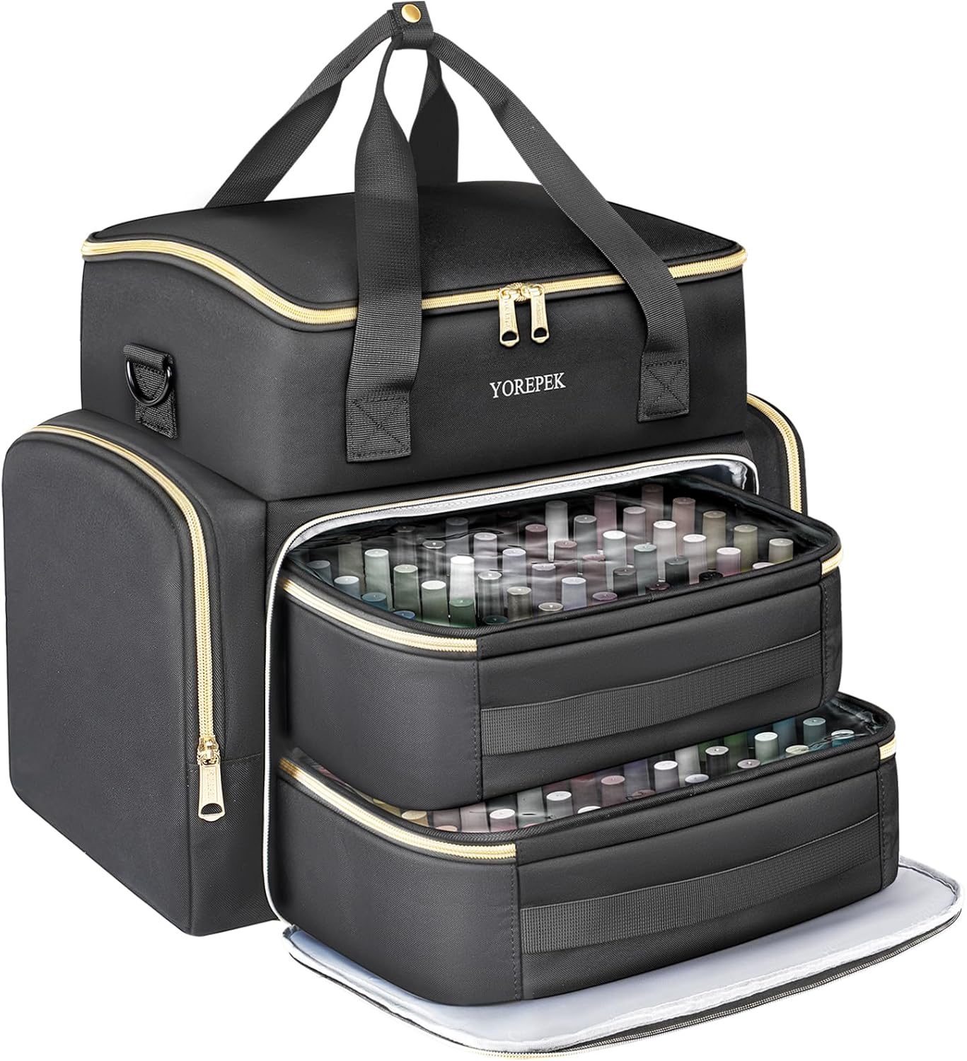 YOREPEK Extra Large Nail Polish Organizer Case for 100 Bottles