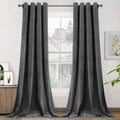Dark Grey 108 in Velvet Grommet Curtains - Thermal, Noise Reducing