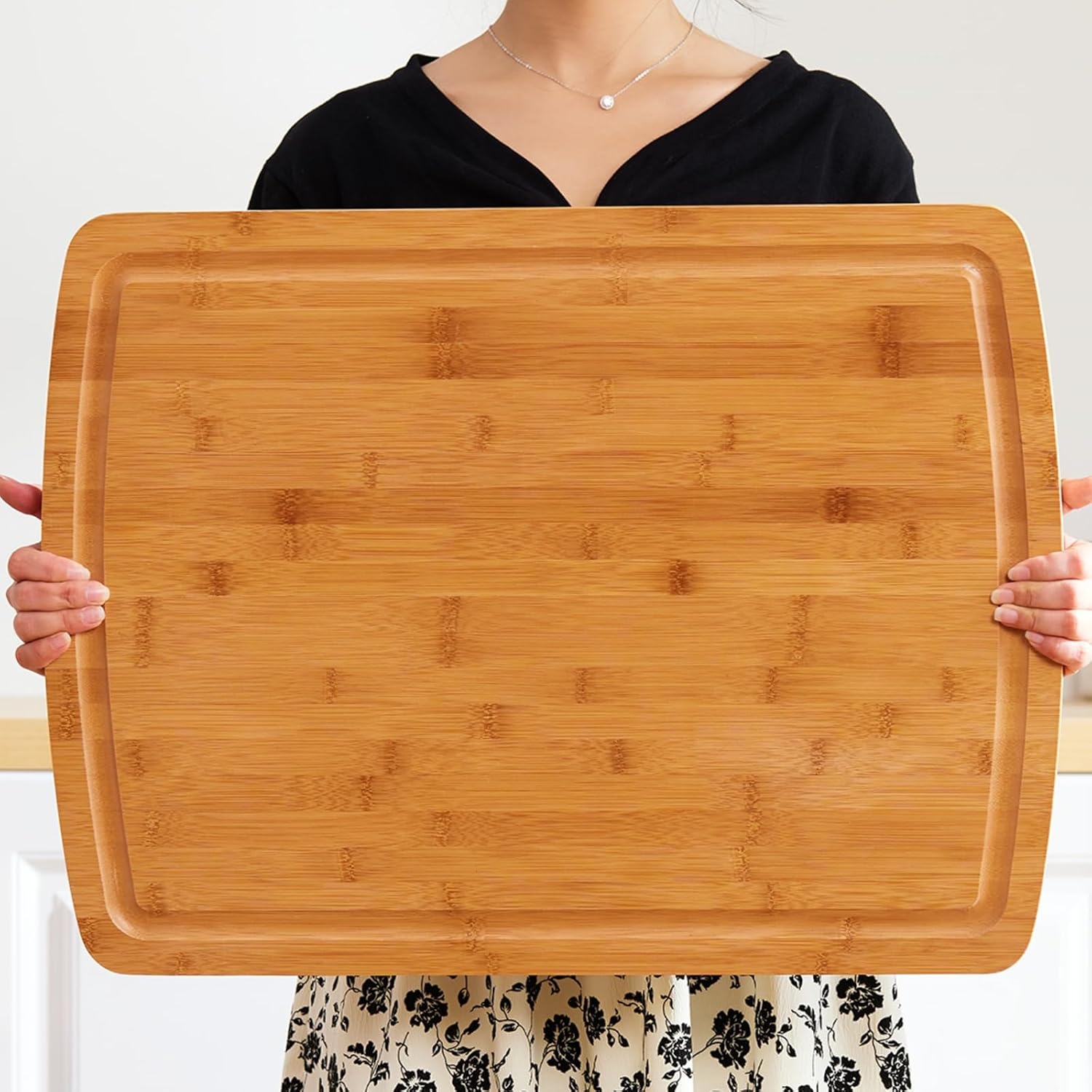XXL Extra Large Bamboo Cutting Board for Meat and Vegetables