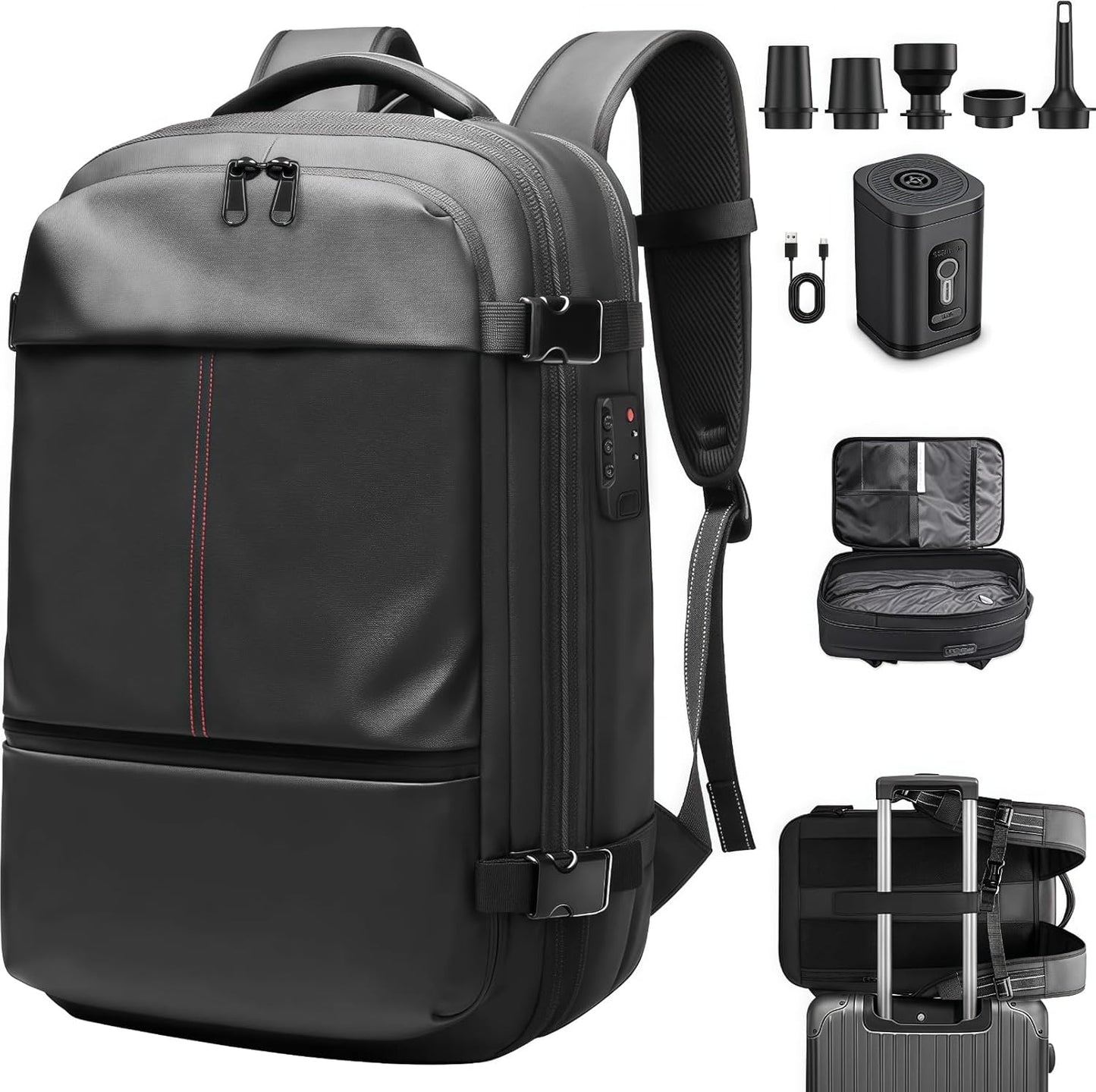 Vacuum Backpack Travel with Expandable Air Compression System