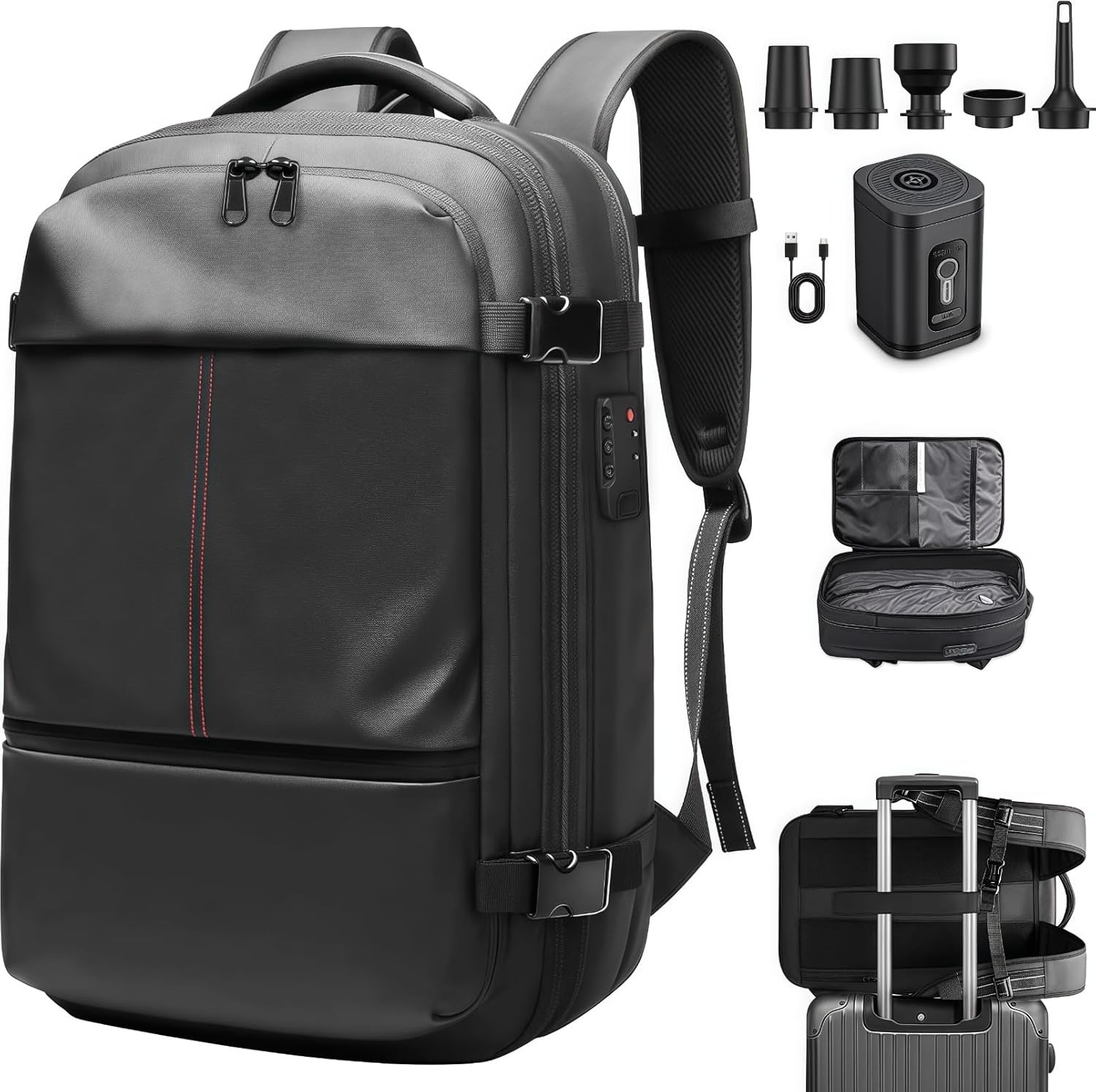 Vacuum Backpack Travel with Expandable Air Compression System