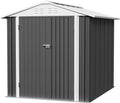 Metal Outdoor Storage Shed 6 x 8 ft - Lockable, Waterproof Garden Shed