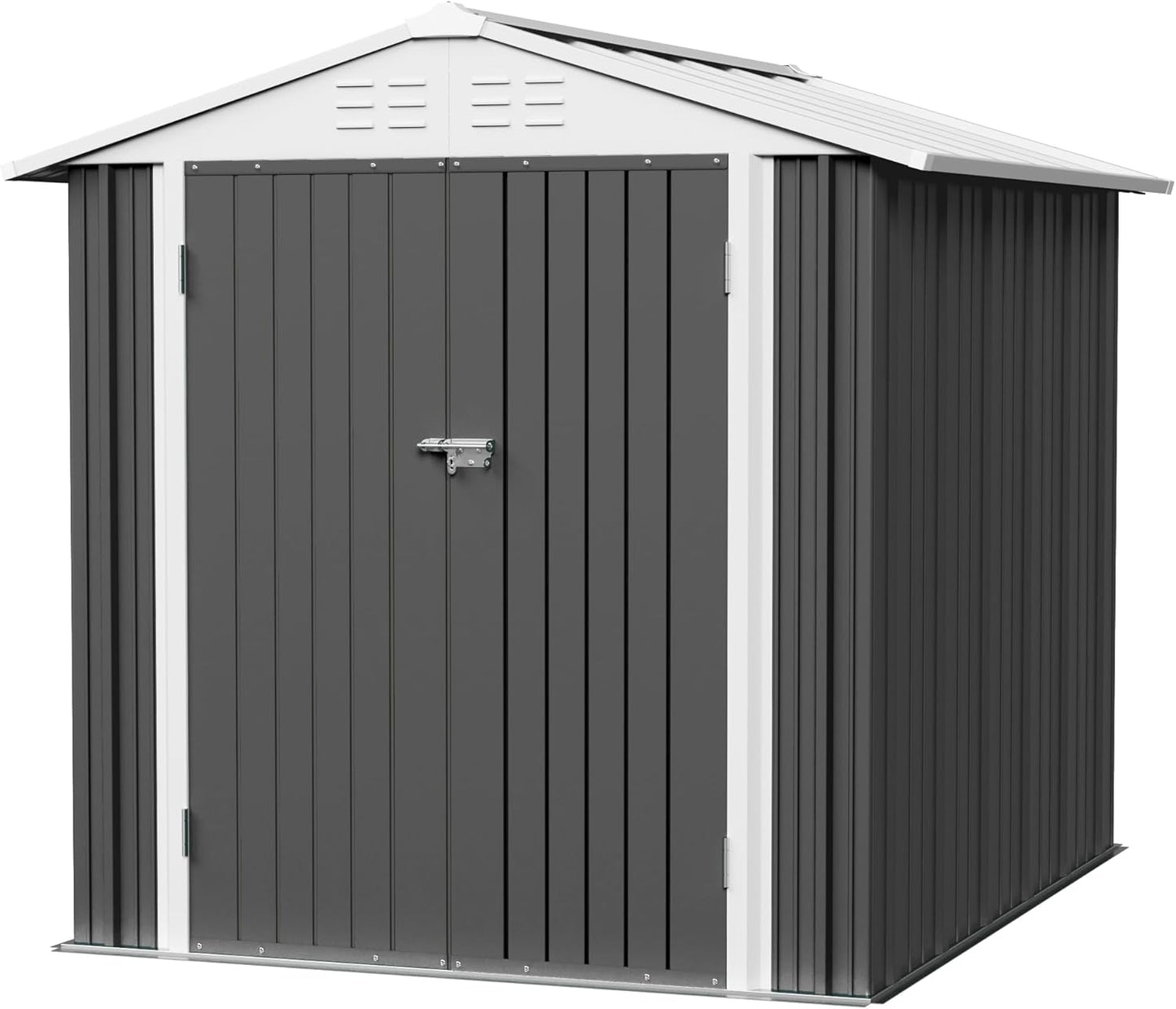 JUMMICO Metal Outdoor Storage Shed for Garden and Backyard Use