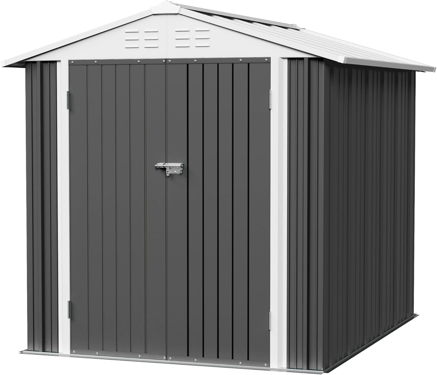 JUMMICO Metal Outdoor Storage Shed for Garden and Backyard Use