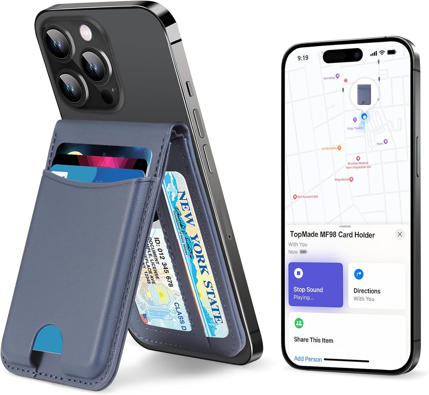 TopMade MagSafe Wallet with Find My Support for iPhone Series