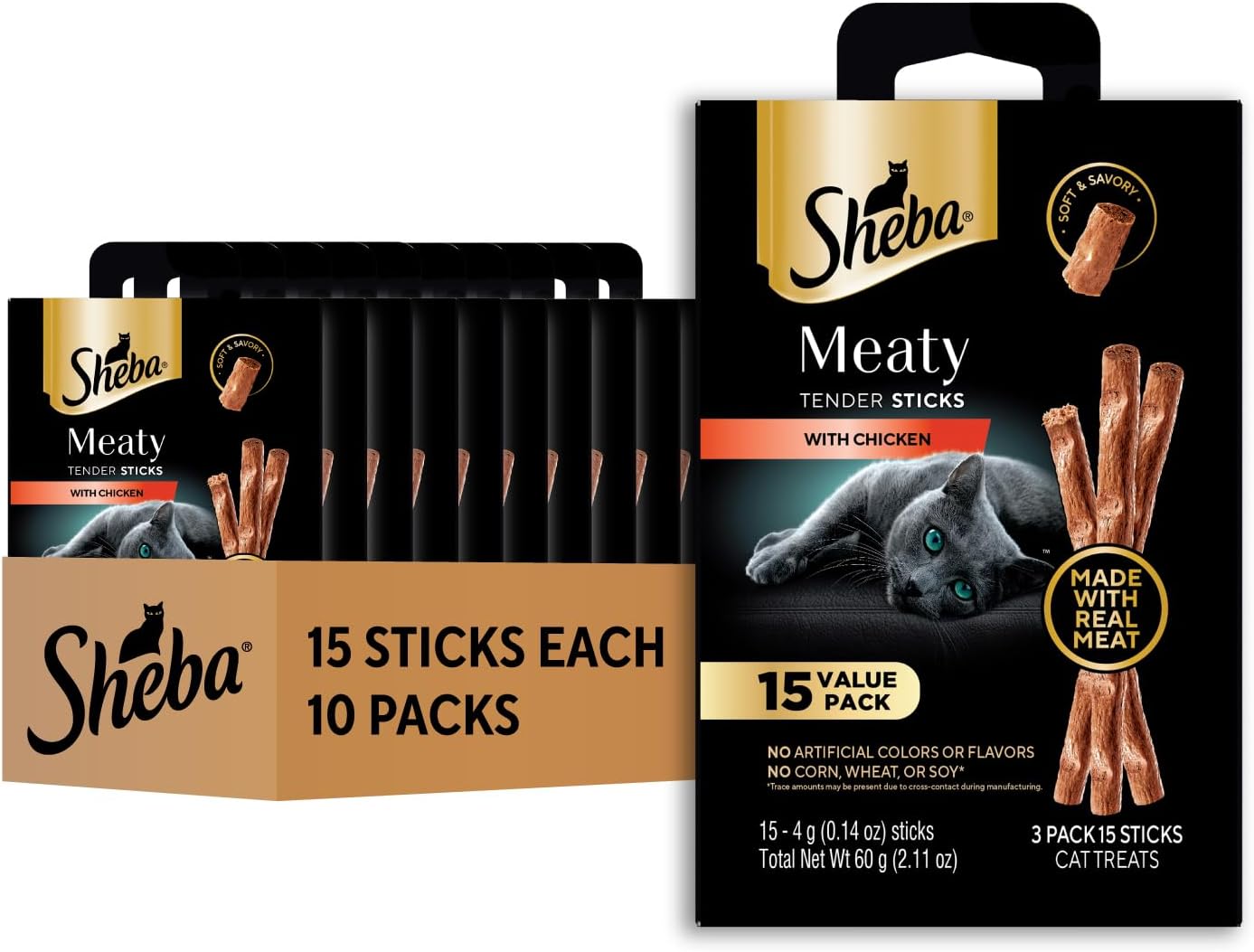 Sheba Meaty Tender Sticks Soft Cat Treats Chicken Flavor Review