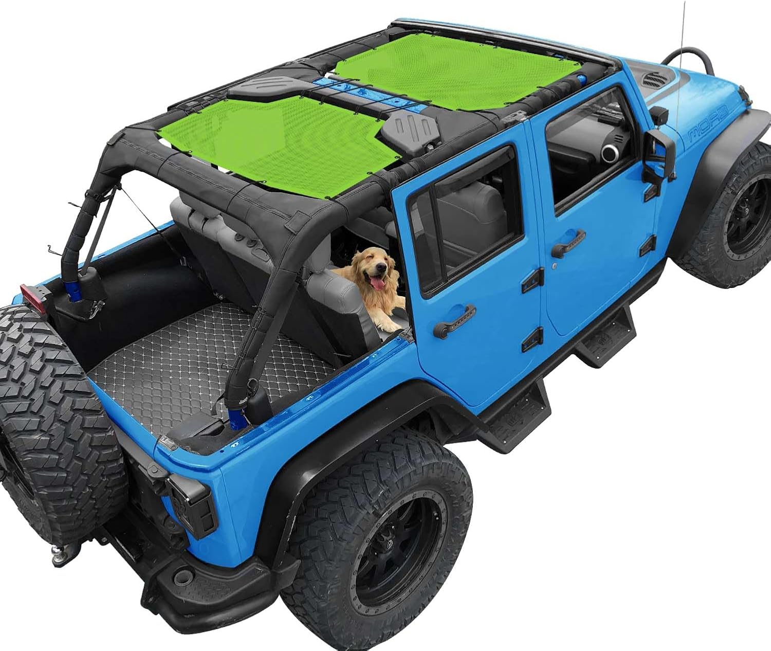 Jeep Wrangler Sun Shade Top for 4 Door 2007-2018 - Green Mesh