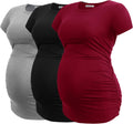 Smallshow Women's Maternity Side Ruched Tunic T-Shirt (Style 8Q7S)