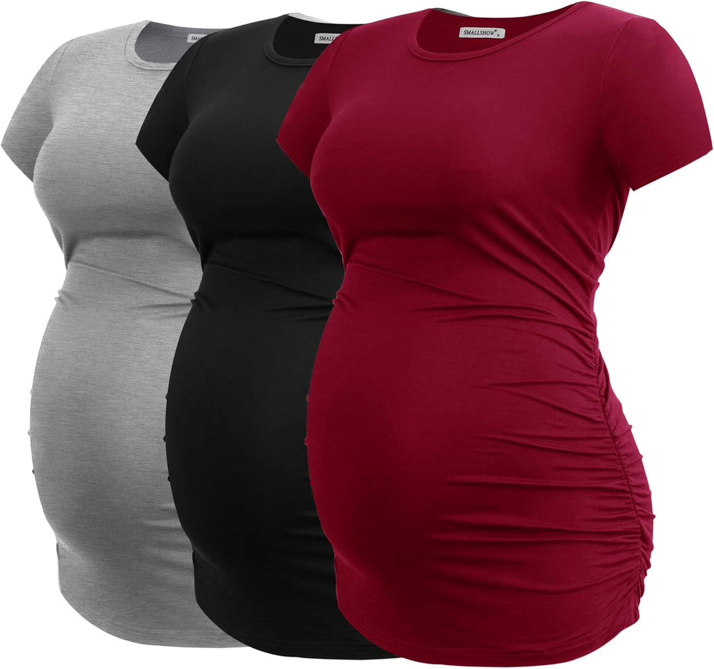 Smallshow Women's Maternity Tops Side Ruched Tunic T-Shirt Review