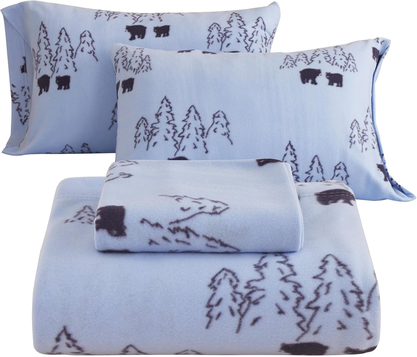 Softan Christmas Holiday Fleece Full Sheets Set for Cozy Nights