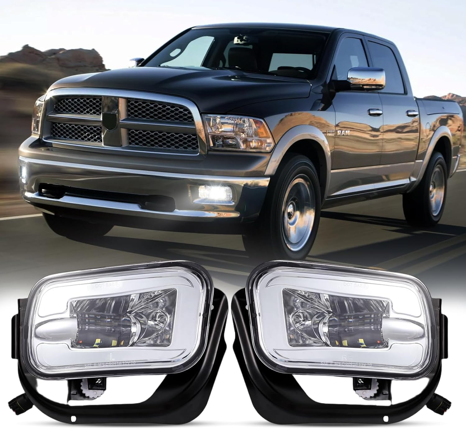 BICYACO LED Fog Light for Dodge Ram 1500 2500 3500 Trucks