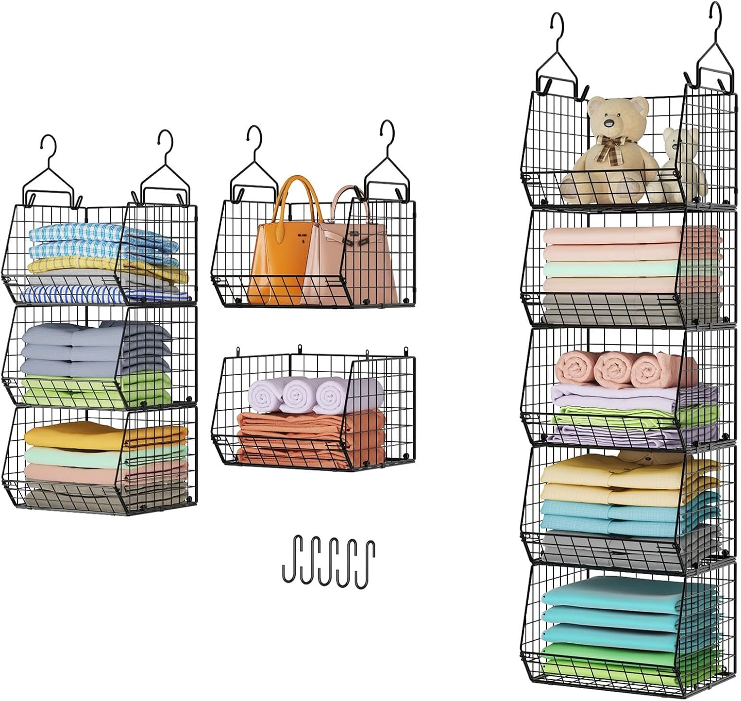 5 Tier Closet Hanging Organizer for Clothes and Accessories