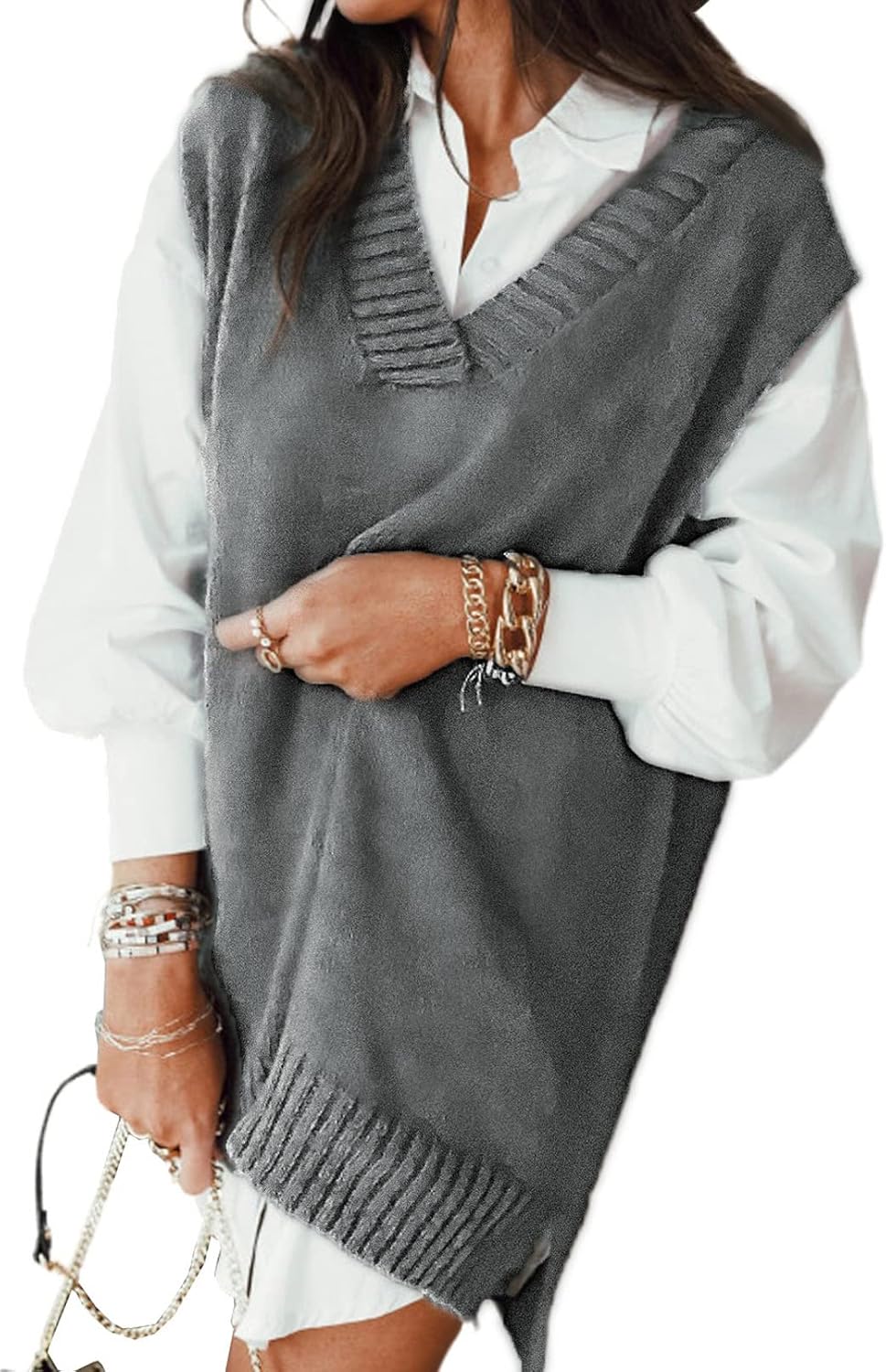 EVALESS Oversized Sweater Vest for Women - Stylish & Comfortable