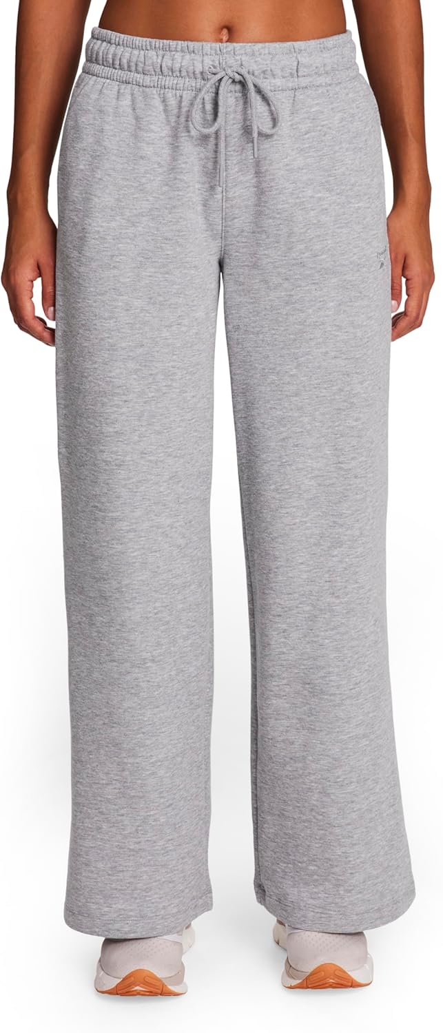 Reebok Womens Tonal Wide Leg Sweatpant for Effortless Style