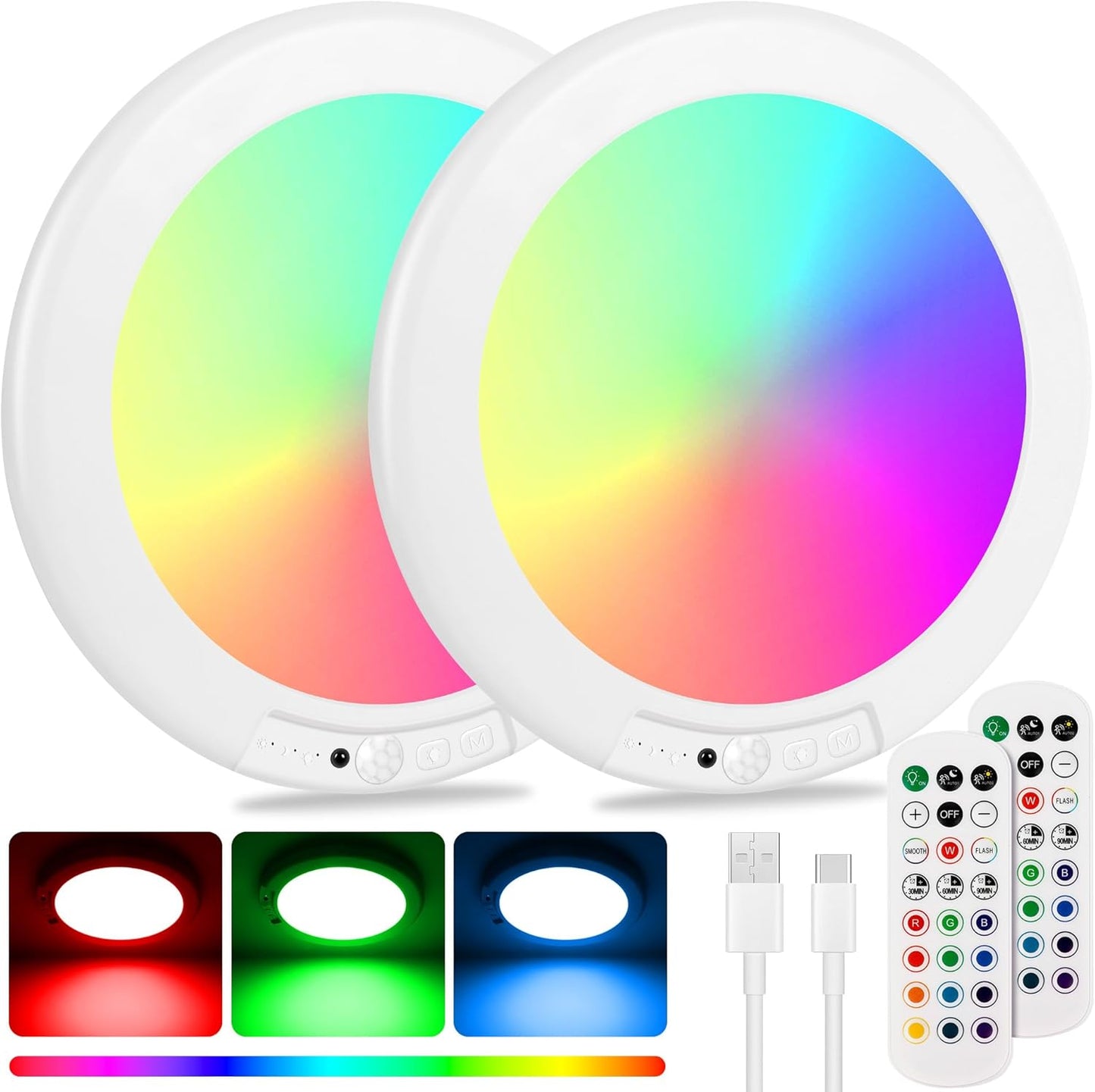 Shower Lights for Inside Shower - Rechargeable Color Changing Lamp