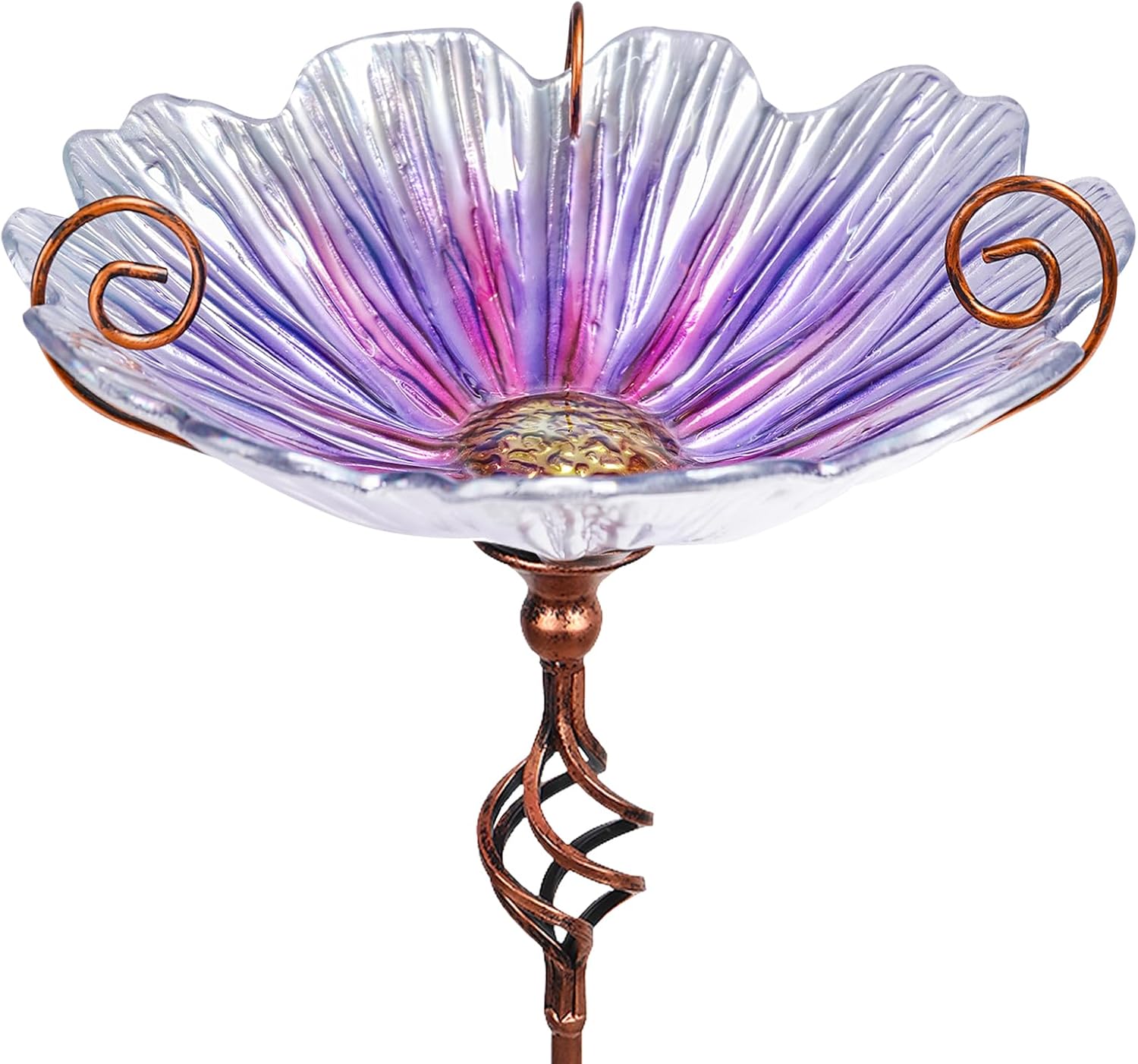 MUMTOP 31 Inch Height Glass Birdbath for Your Garden Yard