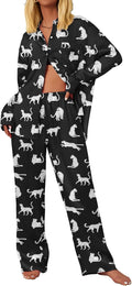 Ekouaer Womens Satin Silky Pajama Set 2 Piece Print