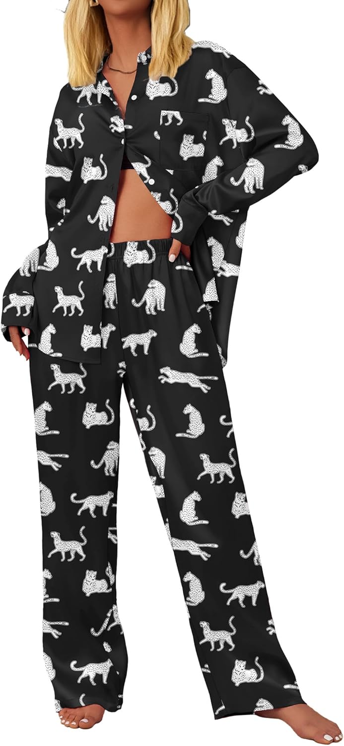 Ekouaer Womens Satin Silky Pajama Set for Ultimate Comfort