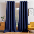 MIULEE Blackout Curtains 96 in Navy Blue - Thermal Insulated Room