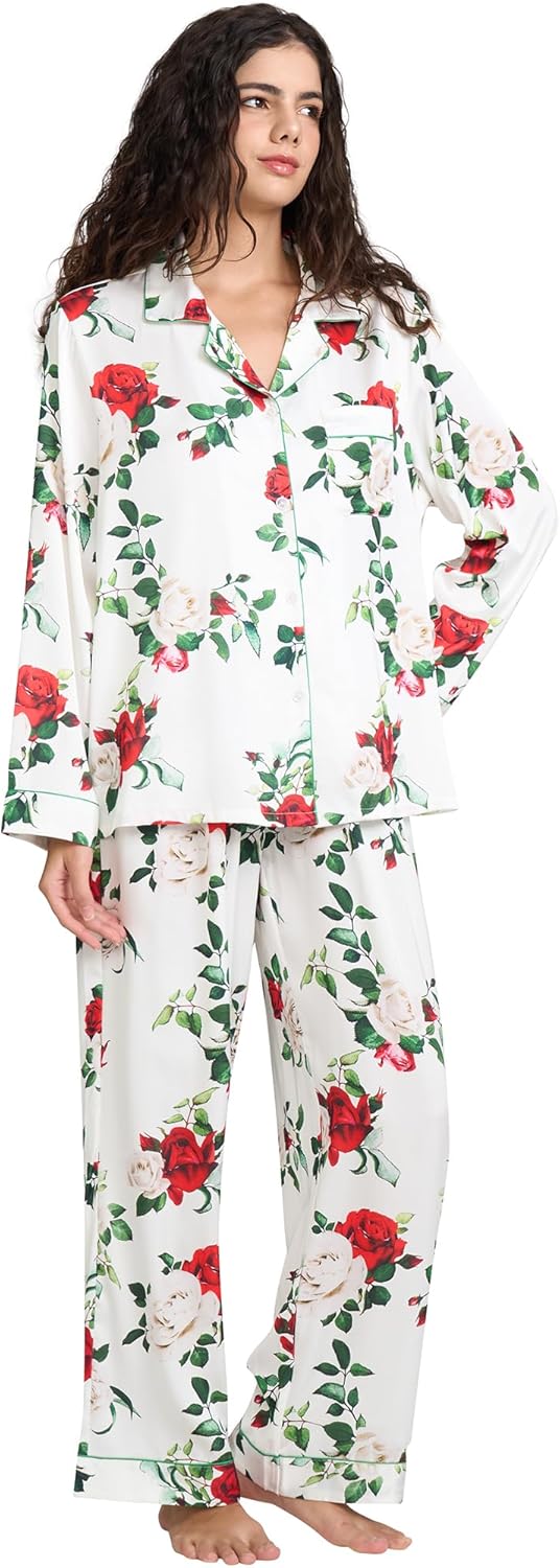 Womens Silk Satin Pajamas Set for Comfortable Sleepwear