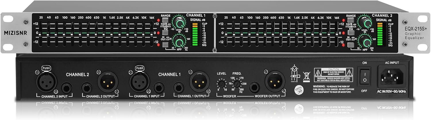 Professional Dual-Channel Stereo Graphic Equalizer for Audio