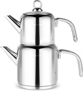 Karaca New Mani Turkish Tea Set for Stovetop - Elegant Stainless Steel