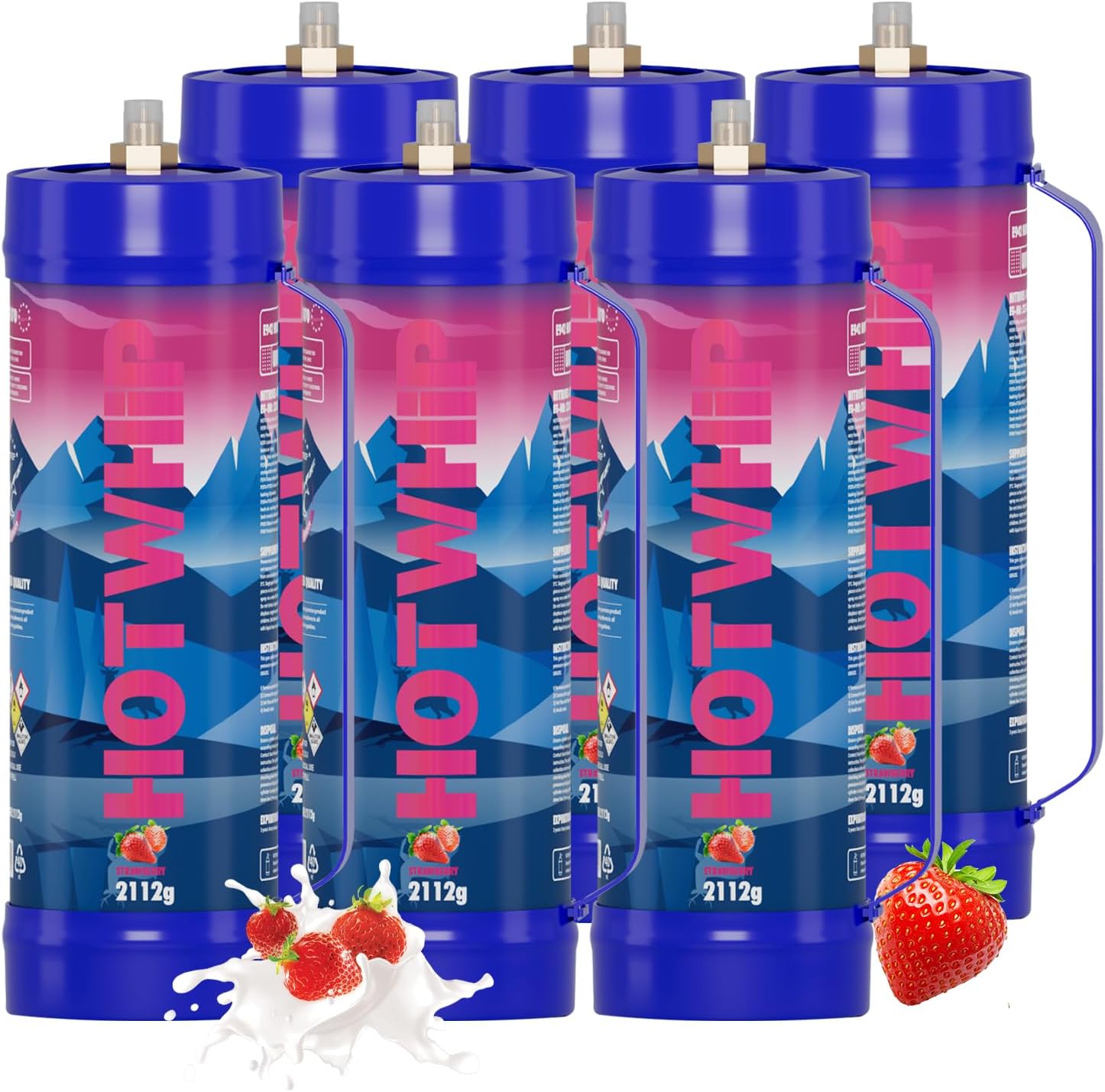 Hotwhip Strawberry Flavor Chargers 6-Pack