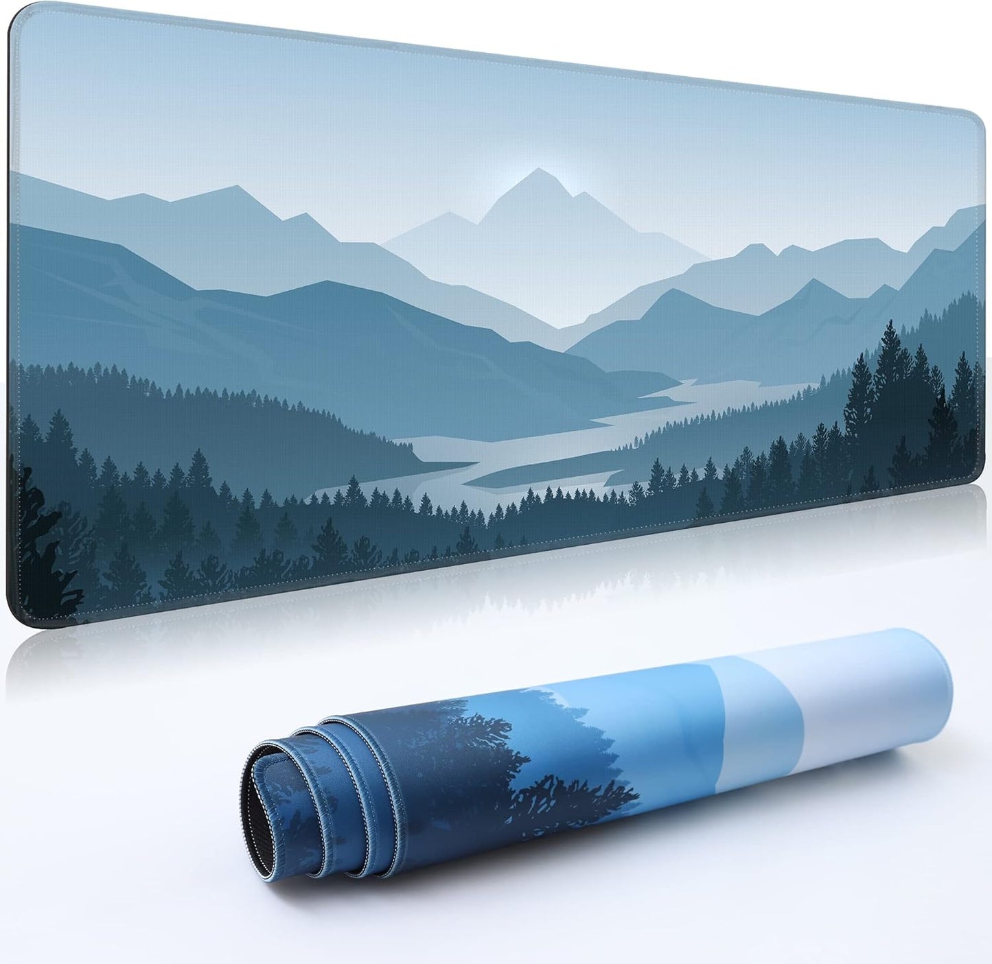XXL Gaming Desk Mat - Non-Slip Base - Enhanced Precision - Vector Mountain Design