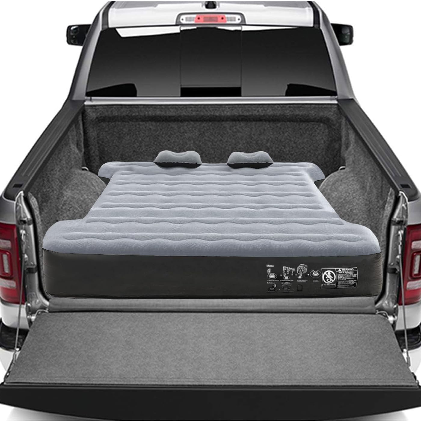 Inflatable Air Mattress for Short Truck Beds | Durable & Waterproof | Pump & Bag Included