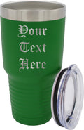 30 oz Green Personalized Stainless Steel Travel Tumbler - Engraved
