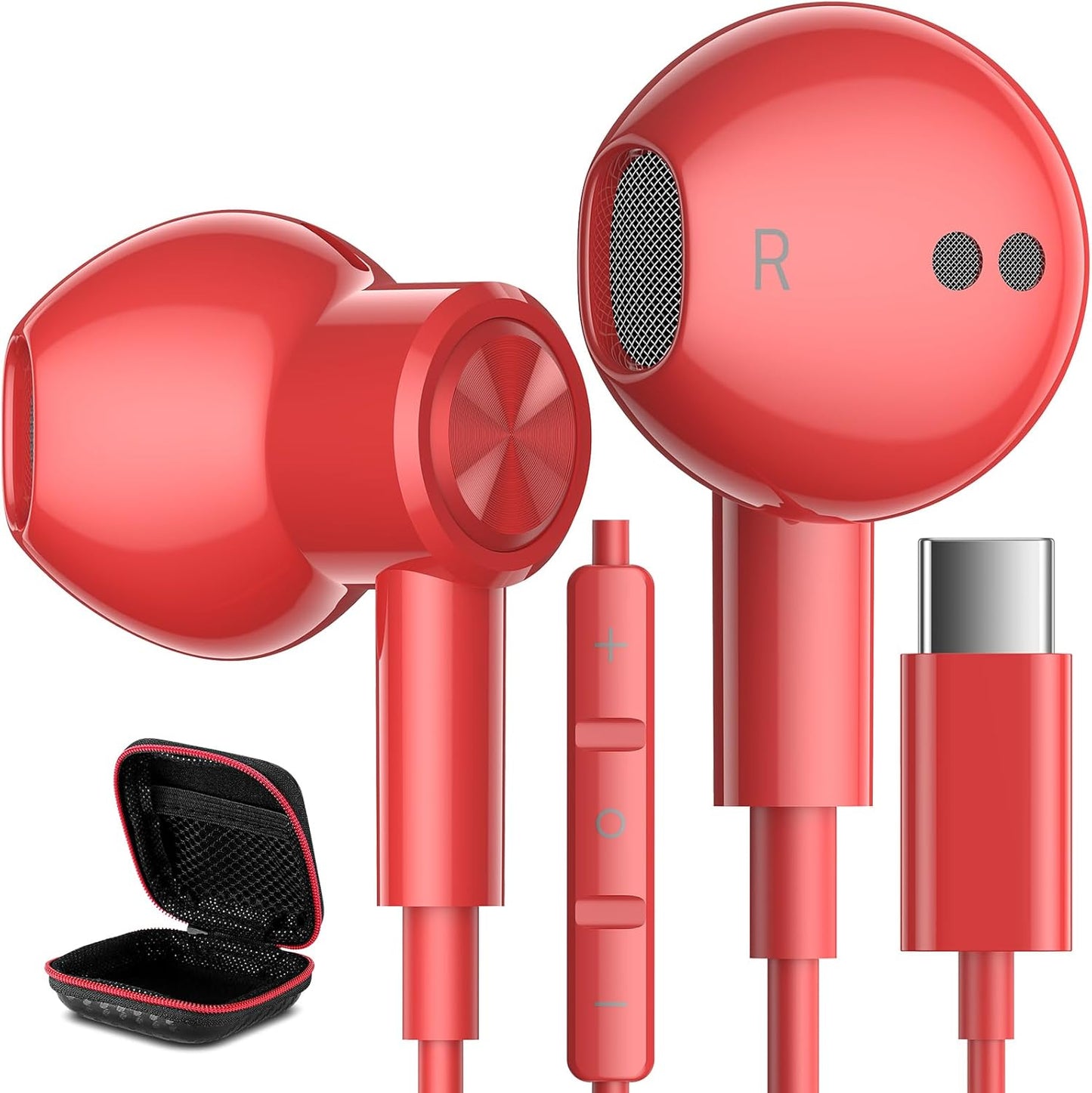 High-Quality USB C Magnetic Earbuds with Mic by iMangoo