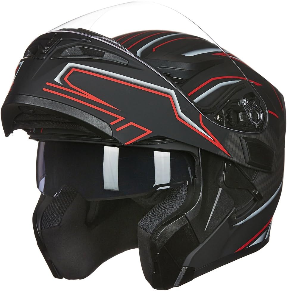 ILM Motorcycle Dual Visor Modular Full Face Helmet - Model 902