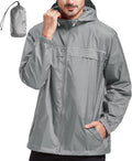 Men's Waterproof Windbreaker Rain Jacket - Lightweight Hooded