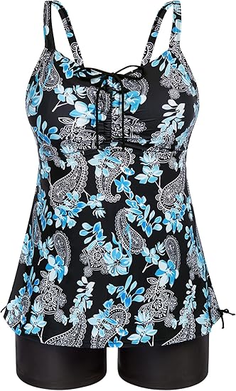 Hanna Nikole Plus Size Tankini Swimsuits for Women with Tummy Control