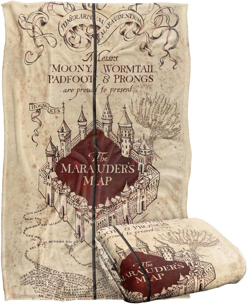 Harry Potter Marauder's Map Silky Touch Throw Blanket 36in x 58in