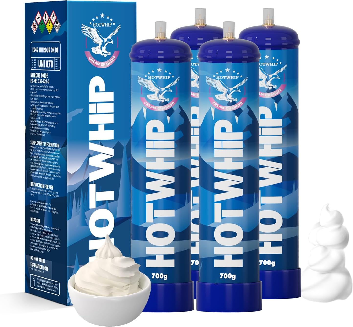 Whipped Cream Chargers 18x700g for Perfect Whipped Cream